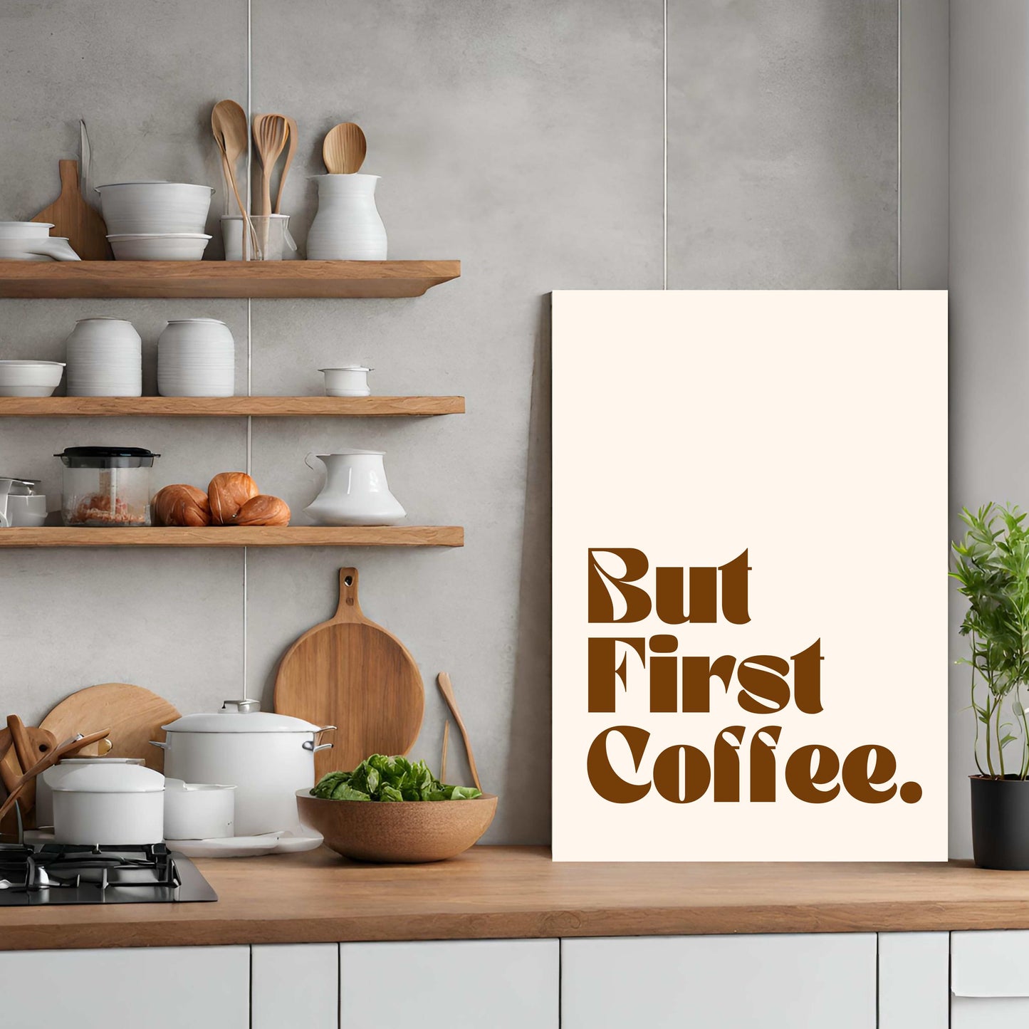 But First Coffee - Cream/Brown