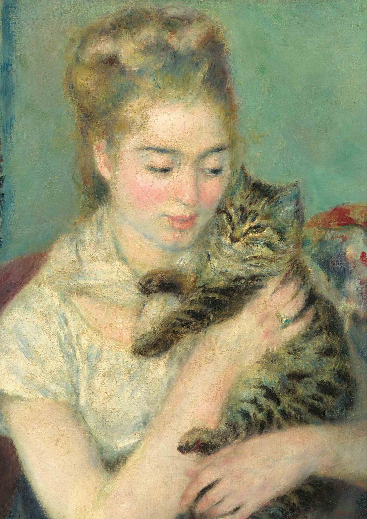 Woman with a Cat - Auguste Renoir 1875