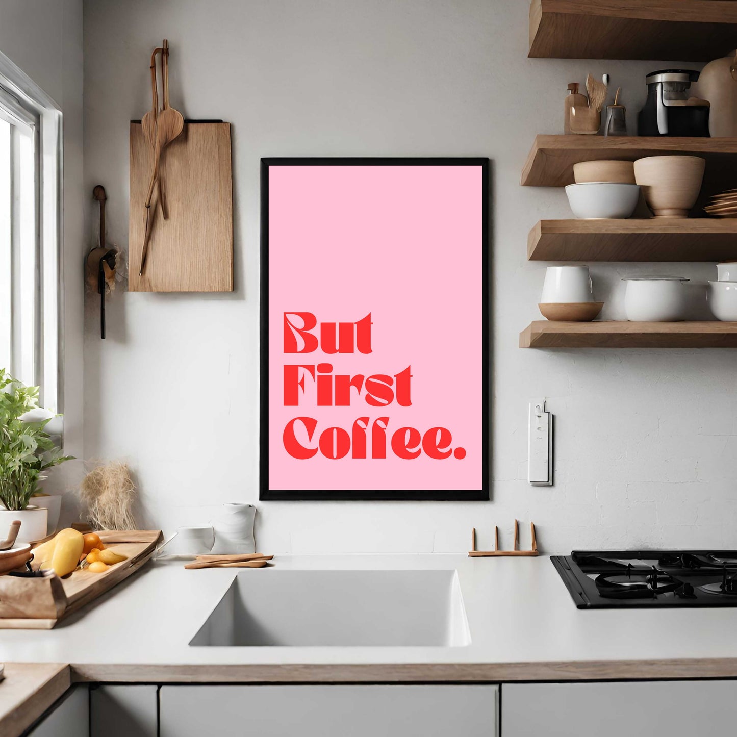 But First Coffee - Pink/Red