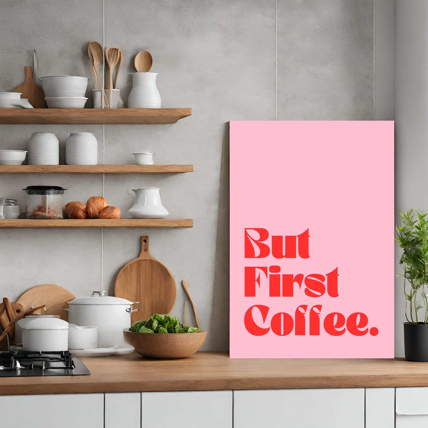But First Coffee - Pink/Red
