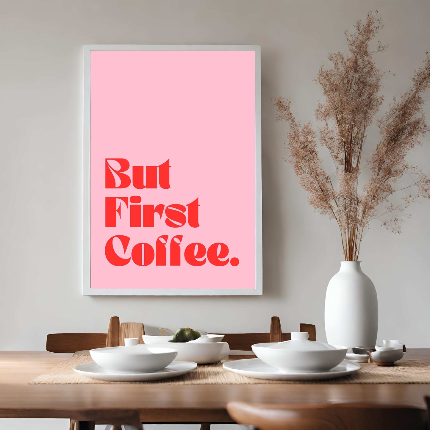 But First Coffee - Pink/Red