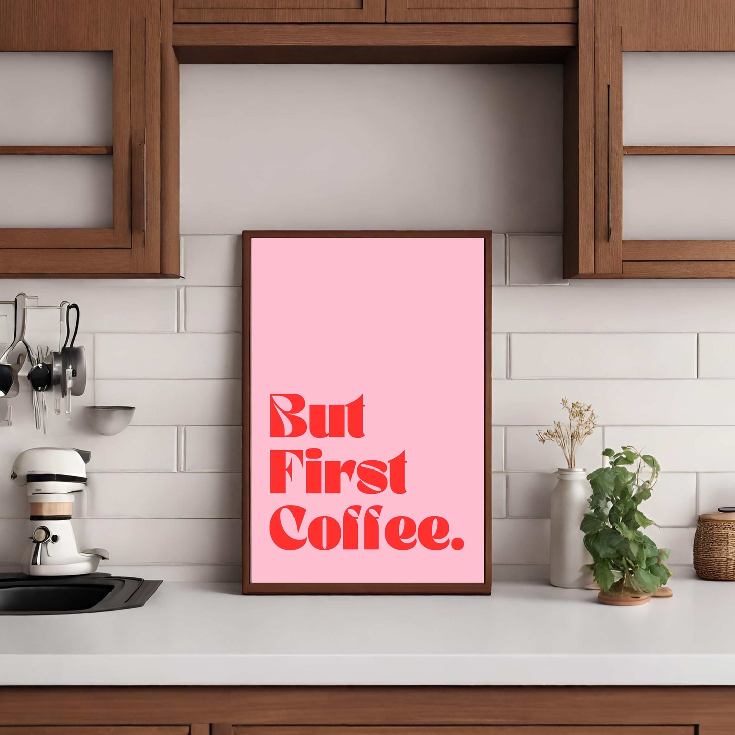 But First Coffee - Pink/Red