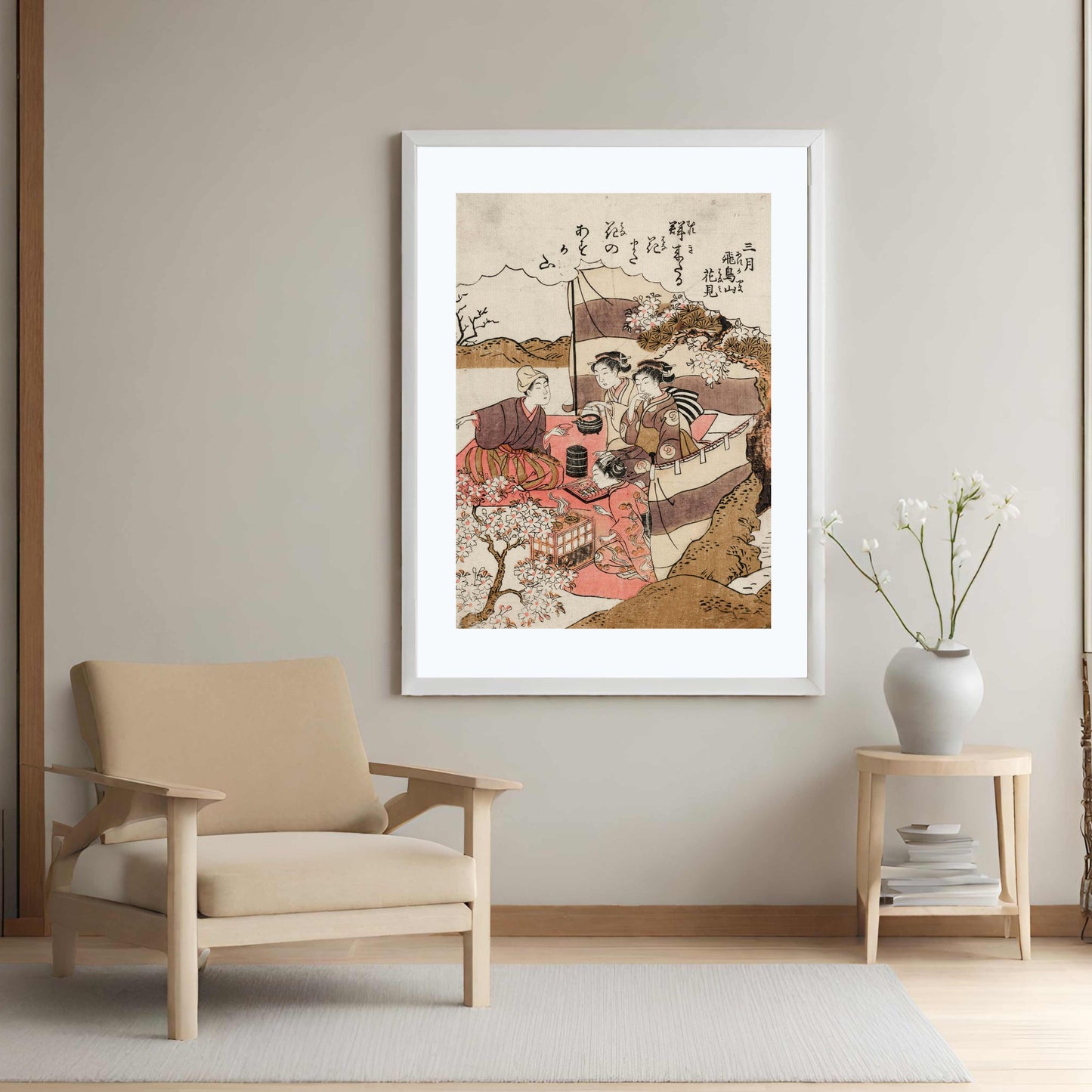 Blossom Viewing at Asuka Hill - Kitao Shigemasa 1776