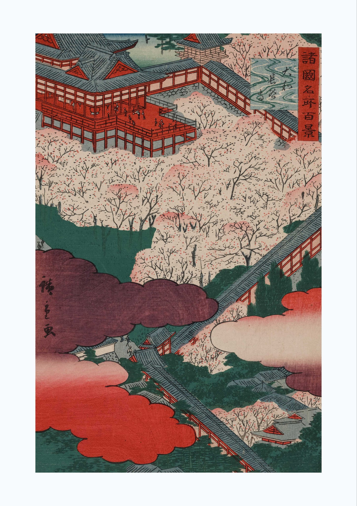 Yamato Hasedera - Utagawa Hiroshige 1859