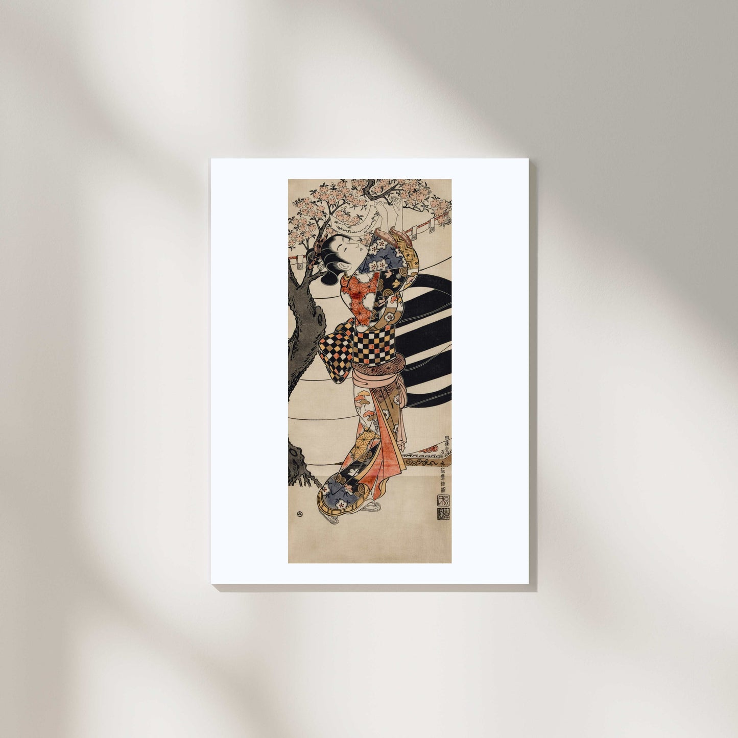 Hanging Poems on a Cherry Tree - Ishikawa Toyonobu 1741