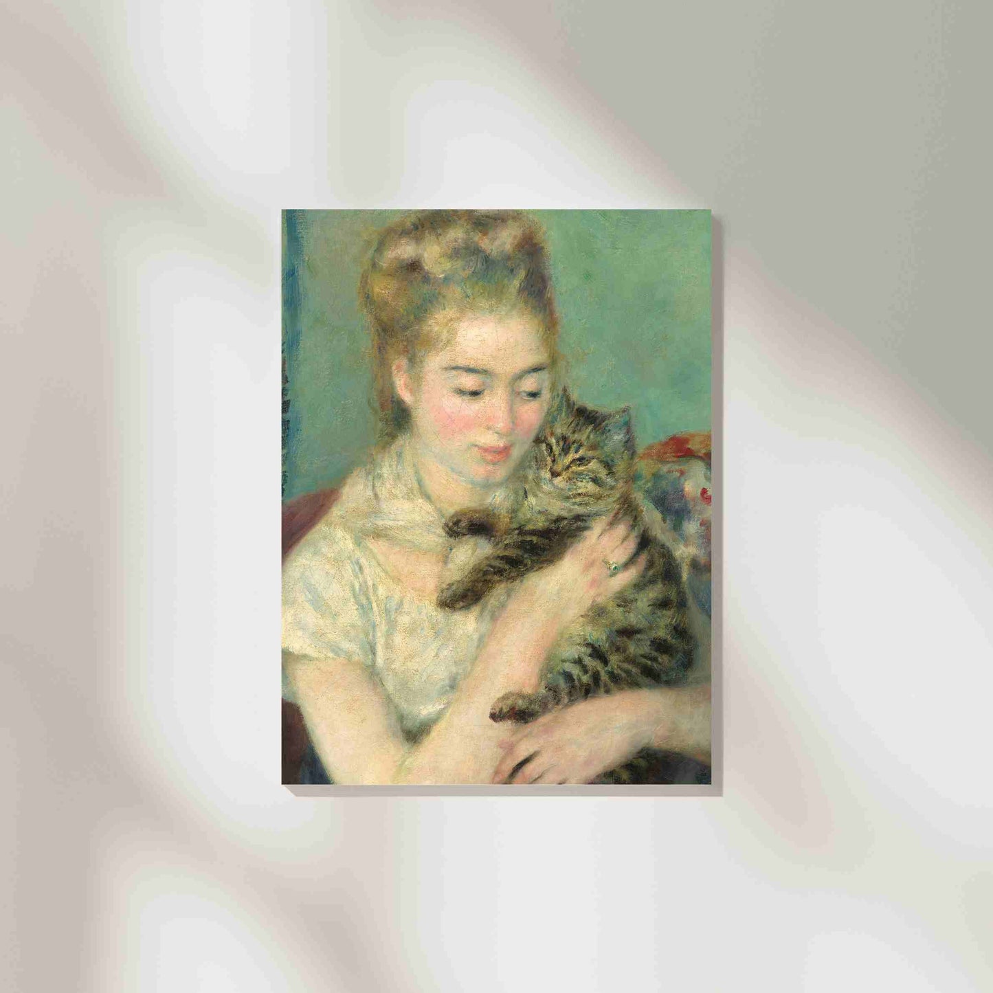Woman with a Cat - Auguste Renoir 1875