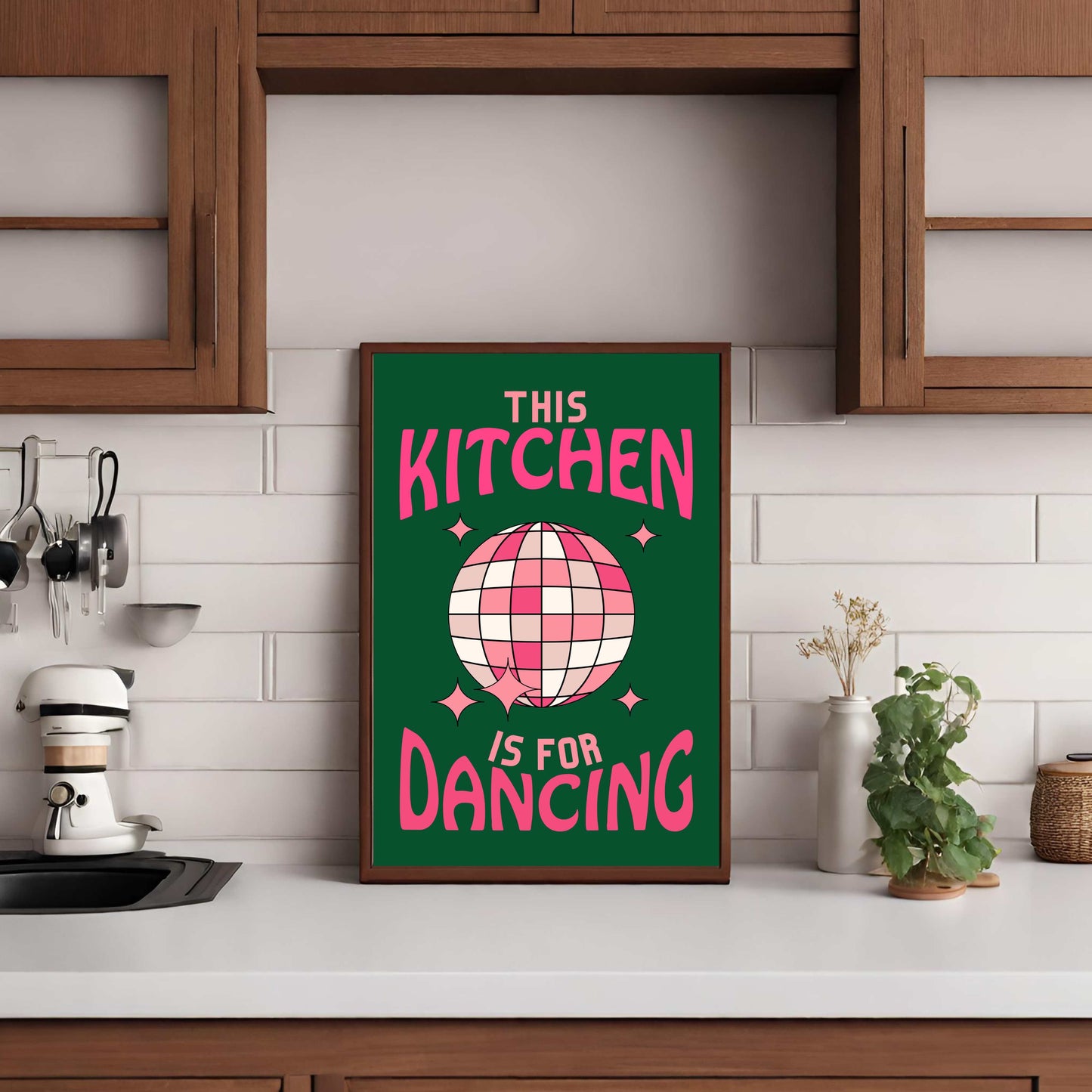 Kitchen Is For Dancing - Green/Pink