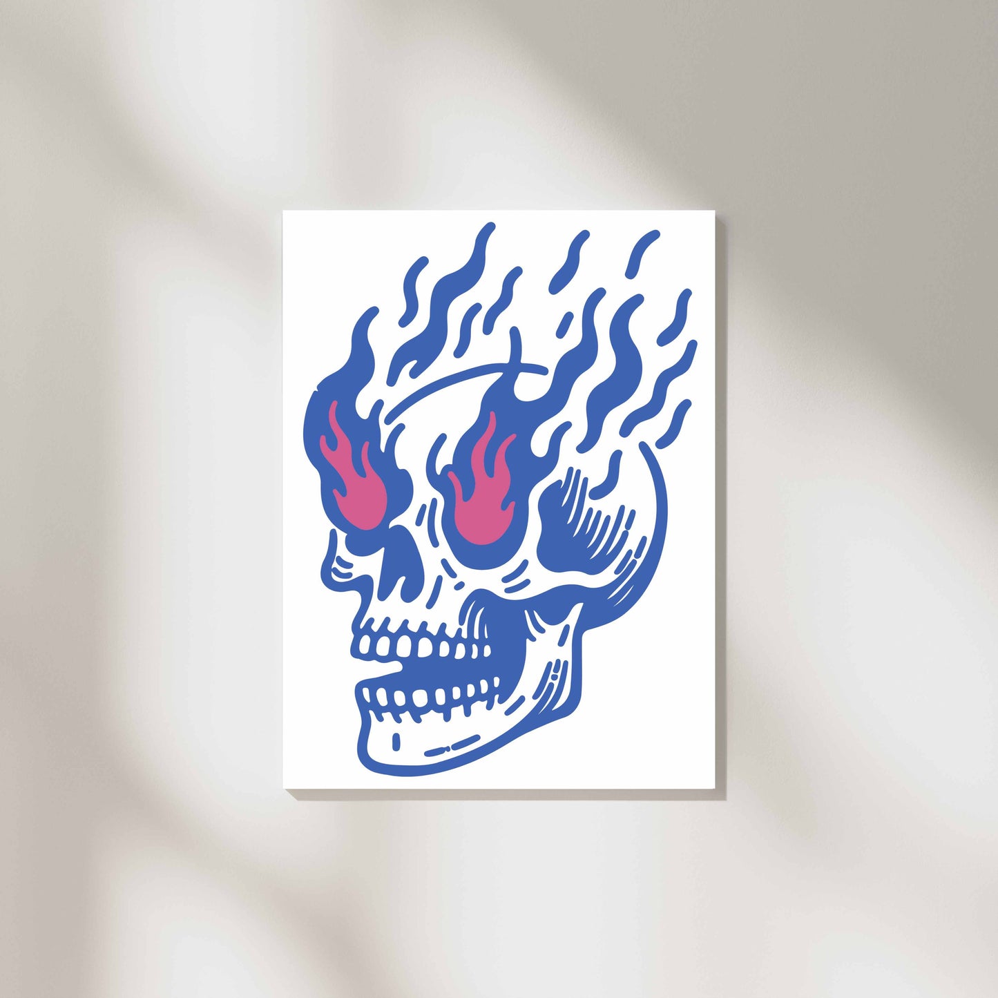Flaming Skull - Blue/Pink