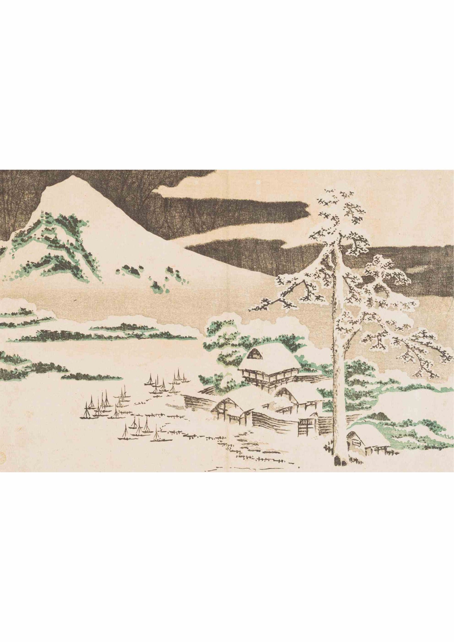Seaside Village in Winter - Katsushika Hokusai 1814