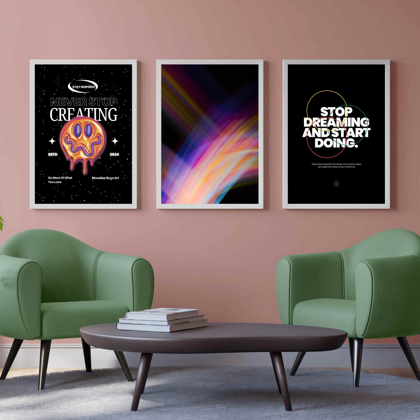 Abstract Black & White Illustrations- Set Of 3