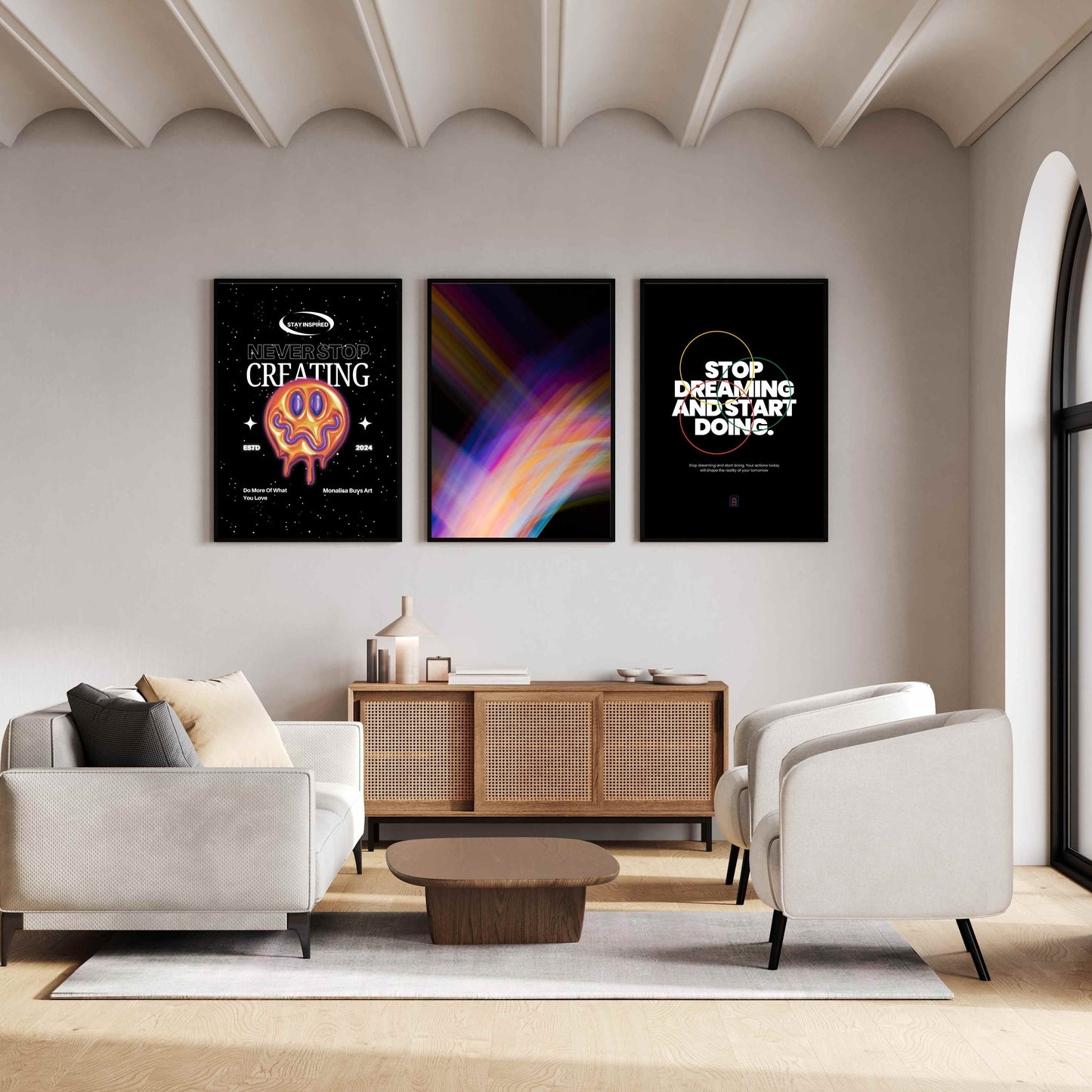 Abstract Black & White Illustrations- Set Of 3