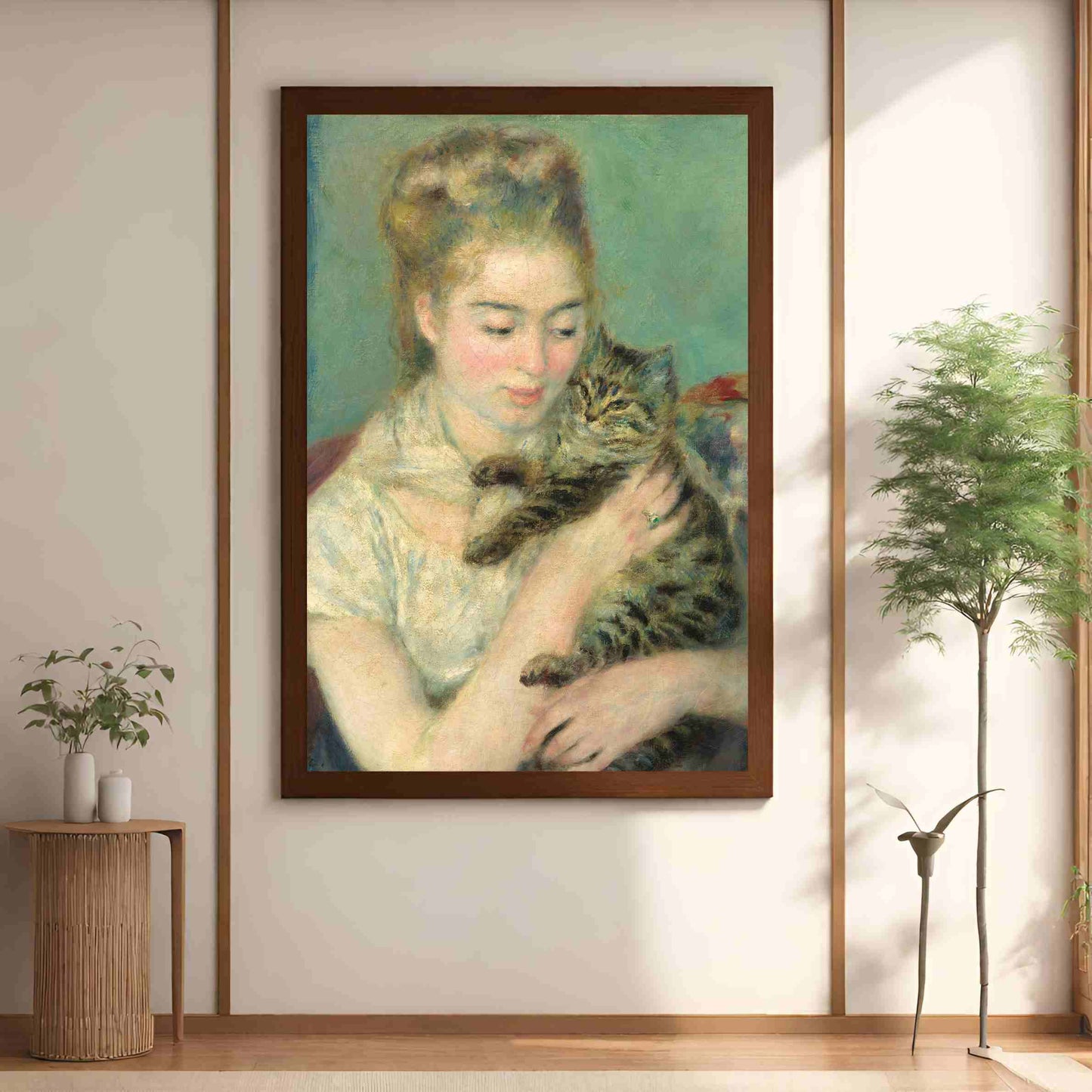 Woman with a Cat - Auguste Renoir 1875