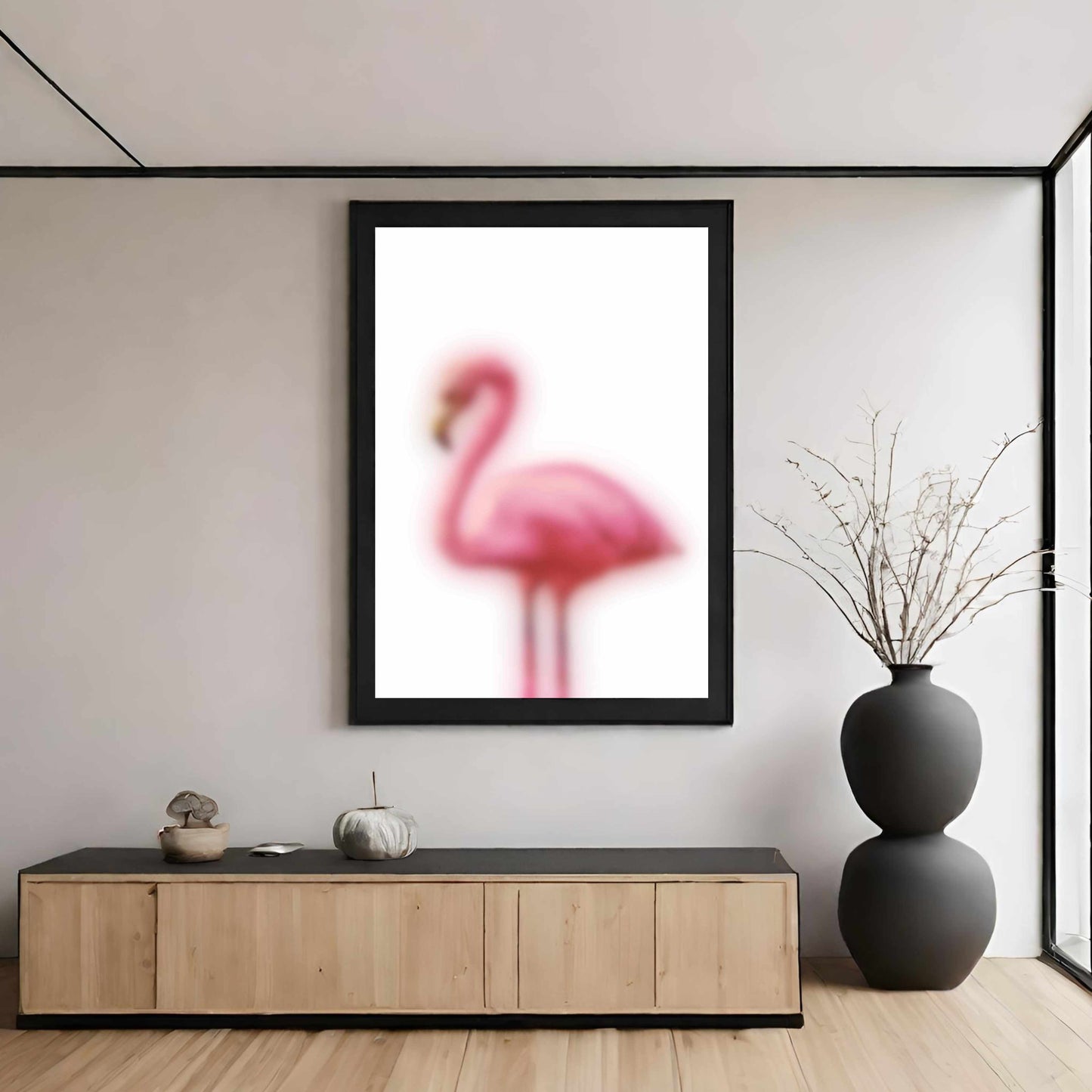 Blurry Flamingo - White
