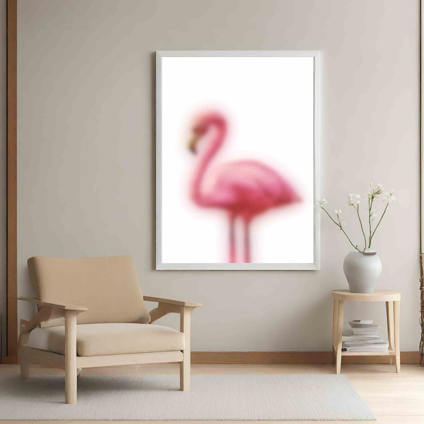 Blurry Flamingo - White