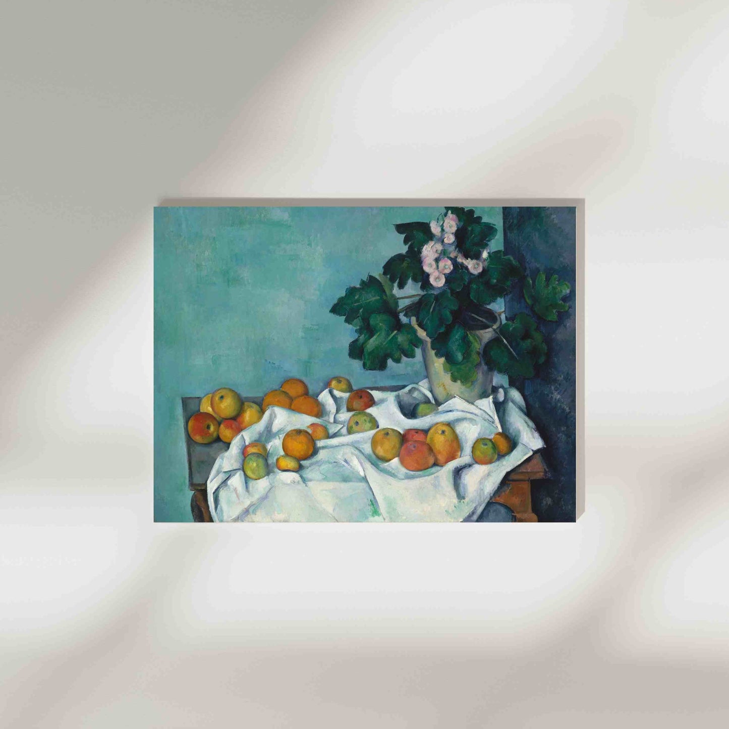 Still Life with Apples and a Pot of Primroses - Paul Cézanne 1890