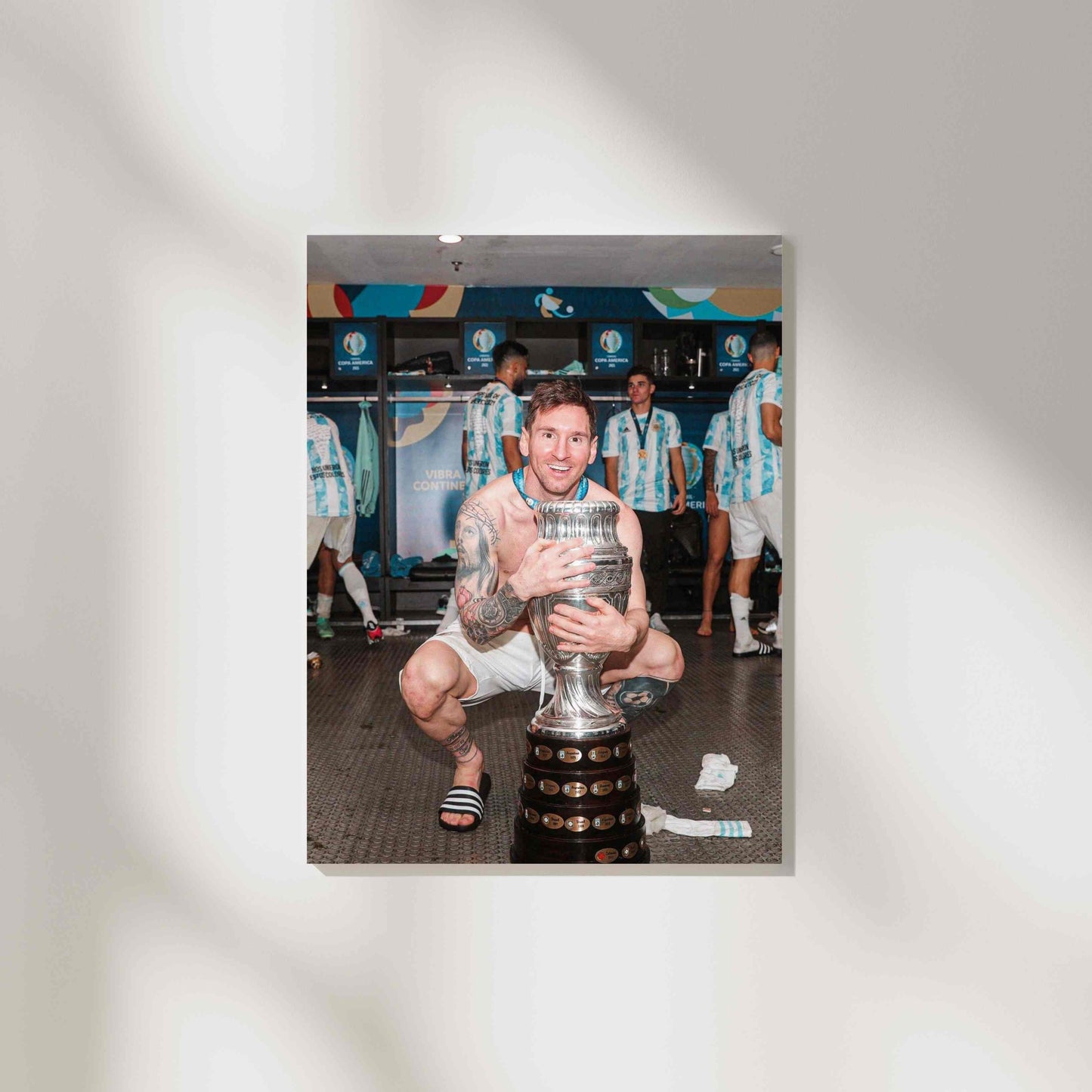 Lionel Messi - Celebrating With The Copa America Trophy