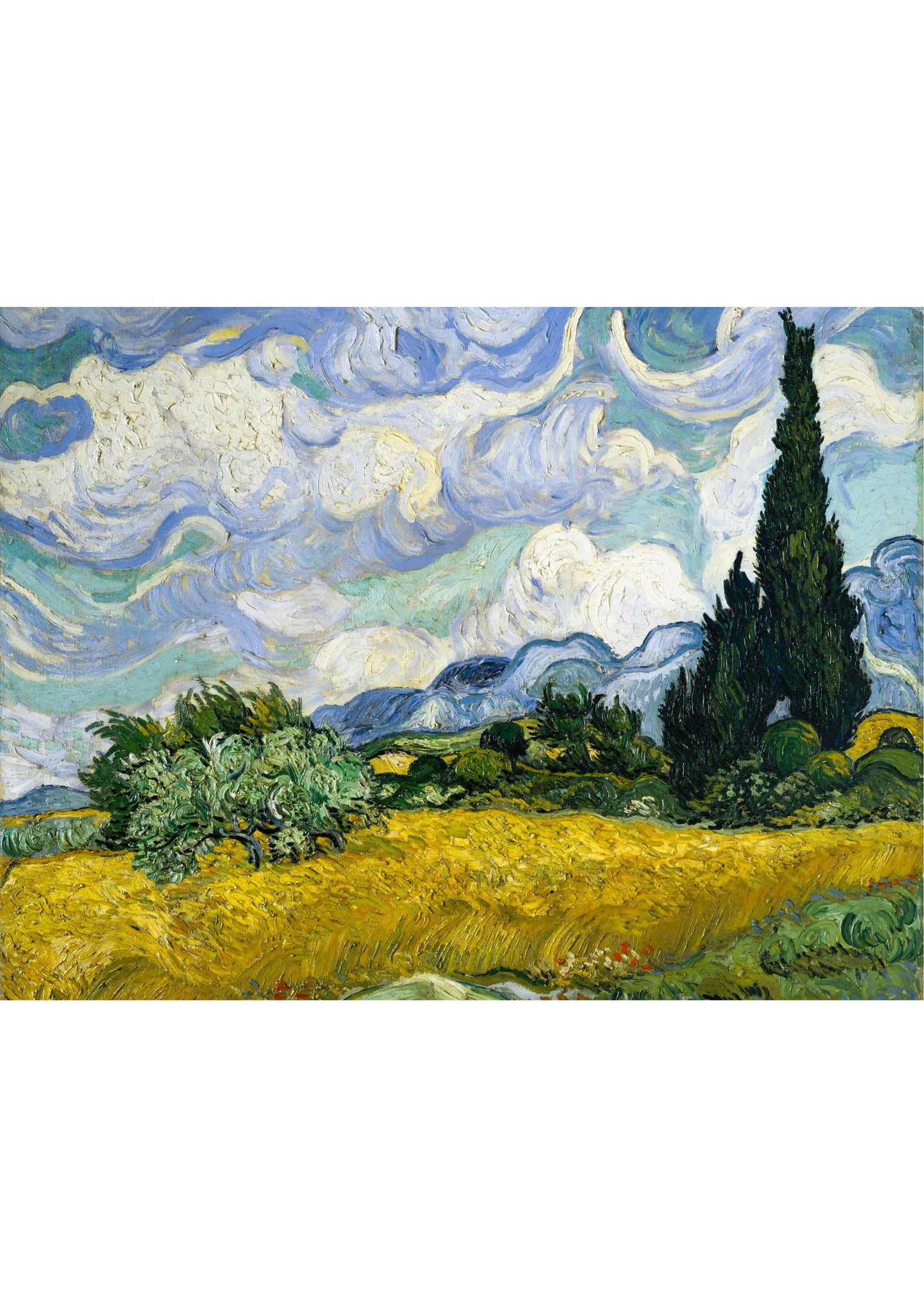 Wheat Field with Cypresses - Vincent van Gogh 1889