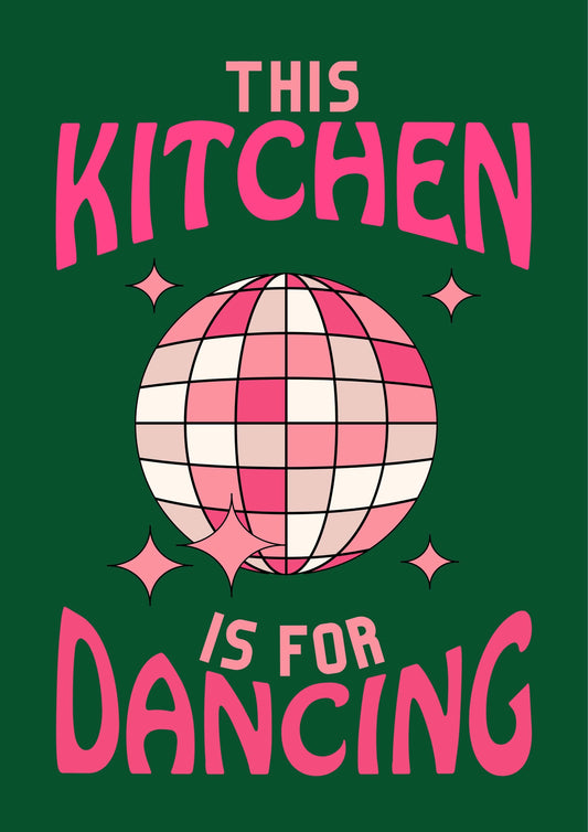 Kitchen Is For Dancing - Green/Pink