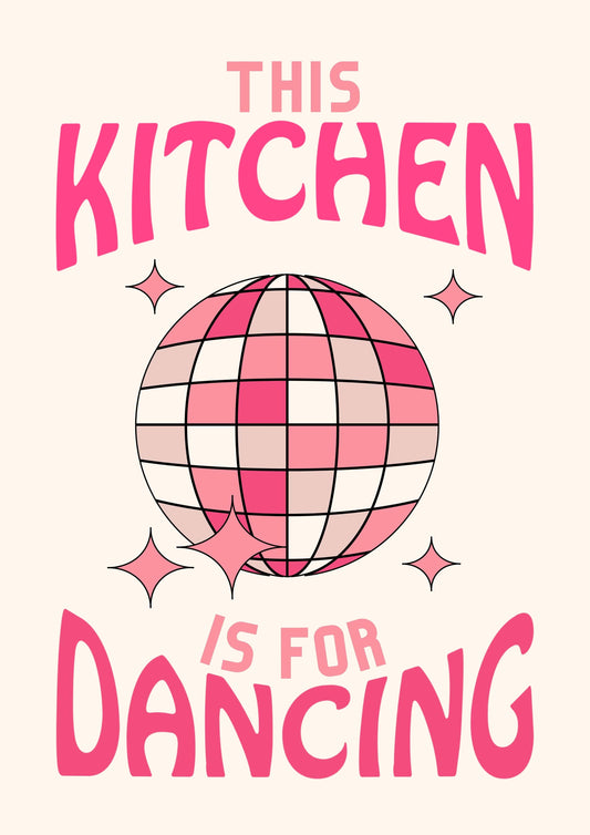 Kitchen Is For Dancing - Cream/Pink