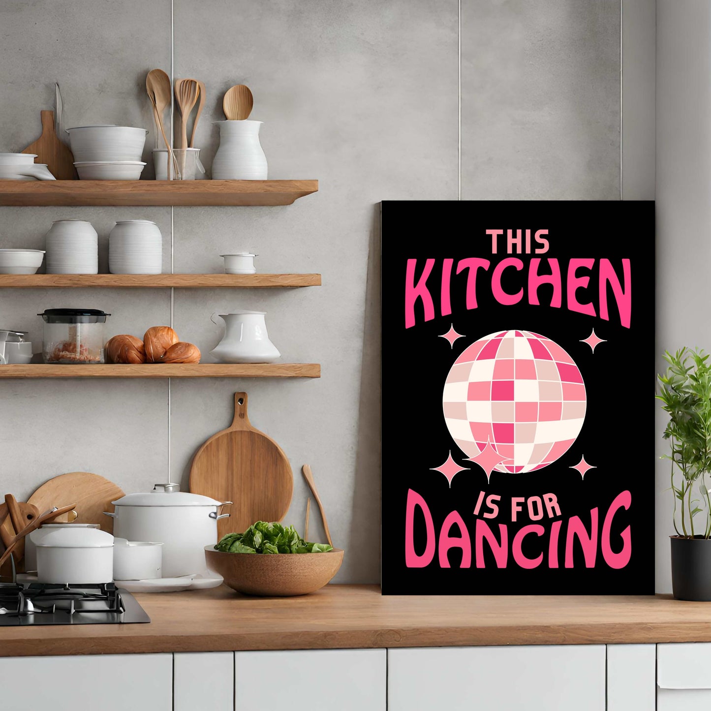 Kitchen Is For Dancing - Black/Pink