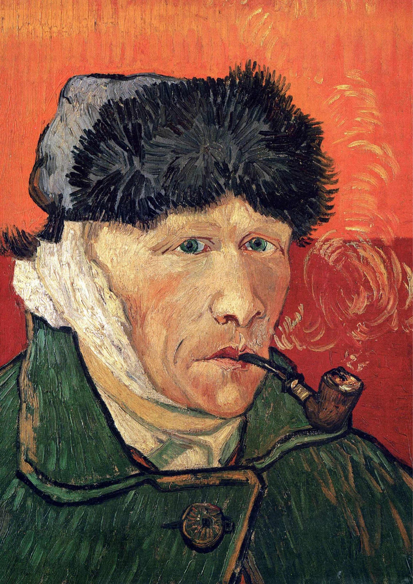 Self-Portrait with Bandaged Ear and Pipe - Vincent van Gogh 1889