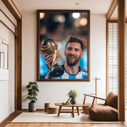 Lionel Messi - With the World cup Trophy