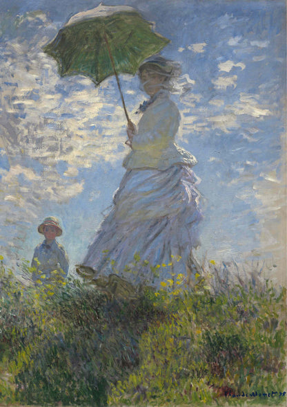 Woman with a Parasol - Madame Monet and Her Son - Claude Monet 1875