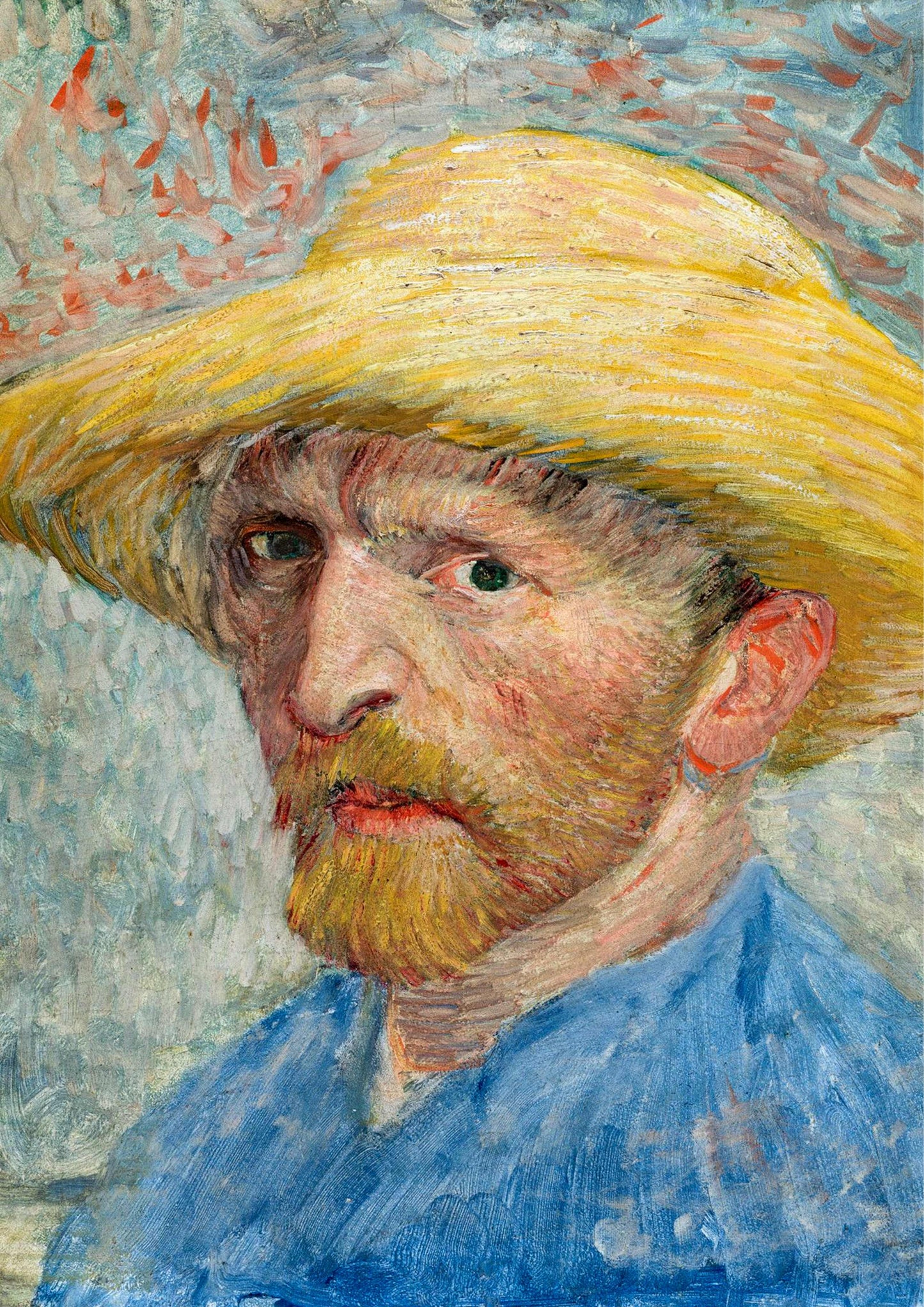 Self Portrait with Straw Hat - Vincent van Gogh 1887