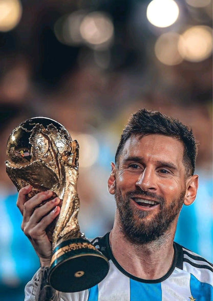 Lionel Messi - With the World cup Trophy